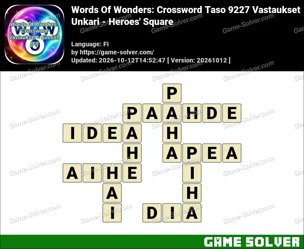 Words Of Wonders: Crossword Taso 9227 Vastaukset – Unkari – Heroes’ Square